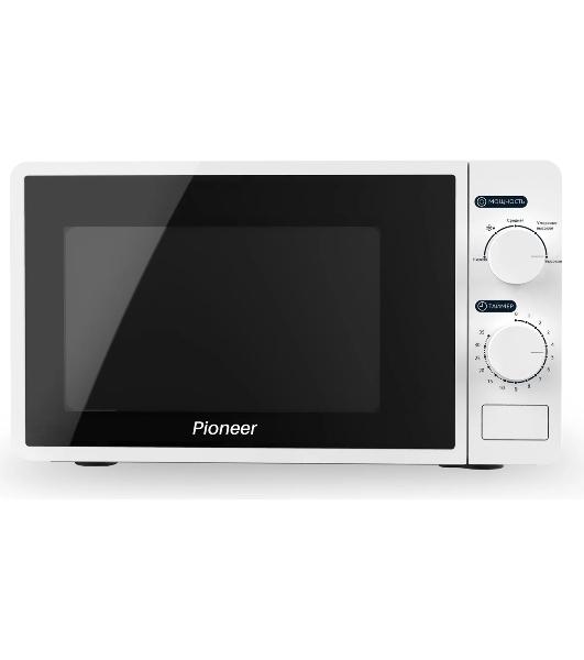 Микроволновая печь Pioneer MW205M белый, 20 л, 700 Вт, переключатели - поворотный механизм