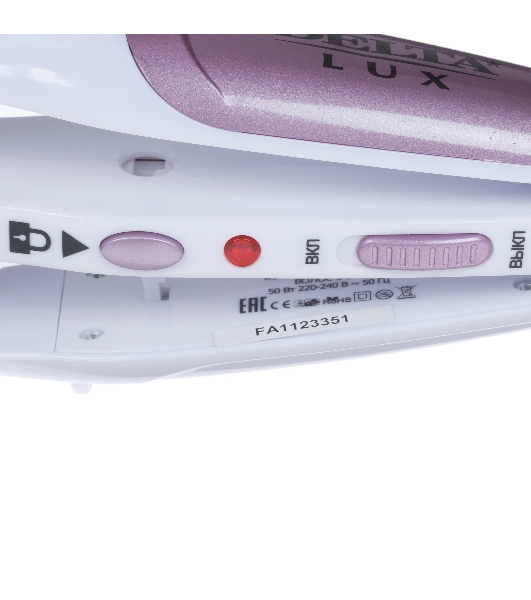 Мультистайлер DELTA LUX DL-0632 белый/сиреневый, 32 мм, 180 °C, 1 режим