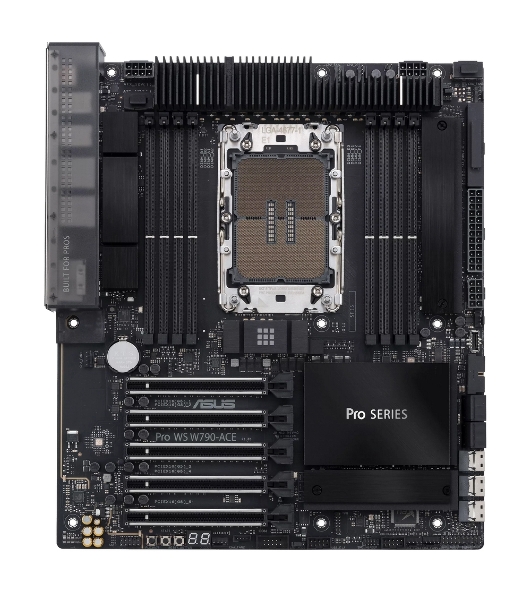 Материнская плата серверная ASUS Pro WS W790-ACE, LGA 4677, Intel W790, 8xDDR5, 4xSATA, 2xM.2, 5xPCIe 5.0 x16, 1xLAN 2.5Gb, 1xLAN 10Gb, 2xUSB 2.0 (9 pin), 1xUSB 3.2 Gen 1 (19 pin), 1xUSB 3.2 Gen 2x2 Type-C, 3.5 мм x5, SSI-CEB