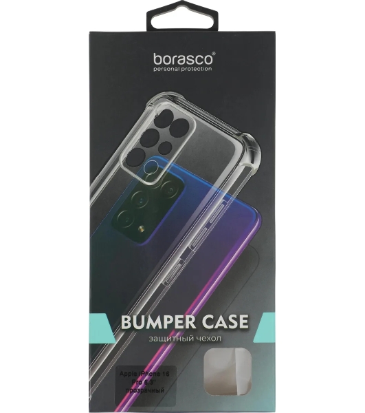 Чехол Bumper Case для Apple iPhone 16 Pro прозрачный, Borasco
