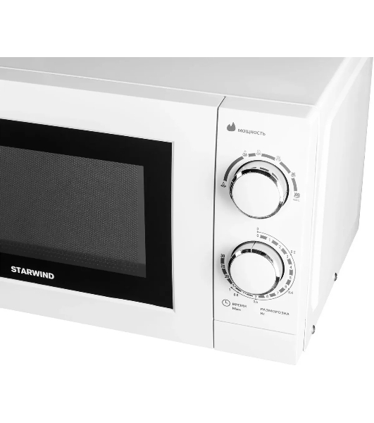 Микроволновая печь Starwind SMW3820 белый, 20 л, 700 Вт, переключатели - поворотный механизм
