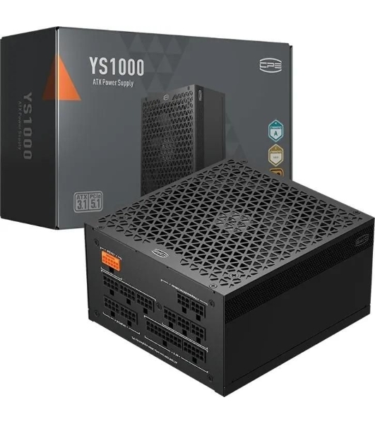 Блок питания PCCooler P5-YS1000-G1F, 1000Вт, 80 PLUS Gold, 135мм, модульный, черный