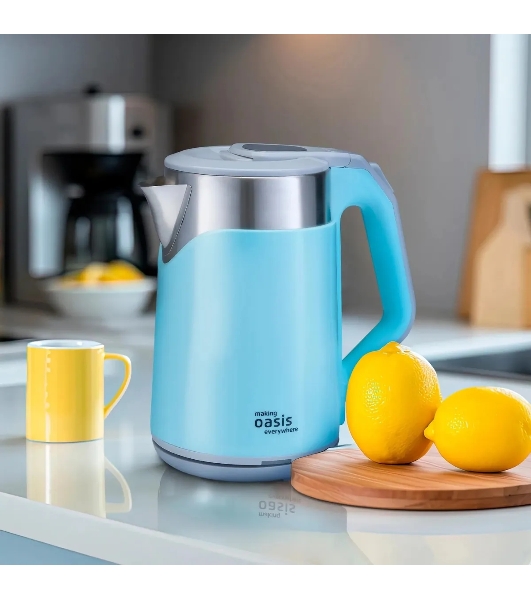Чайник электрический Oasis K-21SPL голубой 2л 1800 Вт