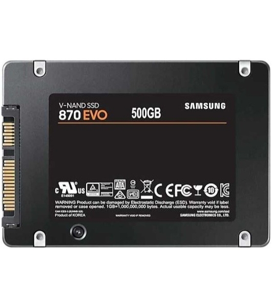 Накопитель SSD Samsung 870 EVO, 500Gb, SATA III, 2.5', R/W 560/530