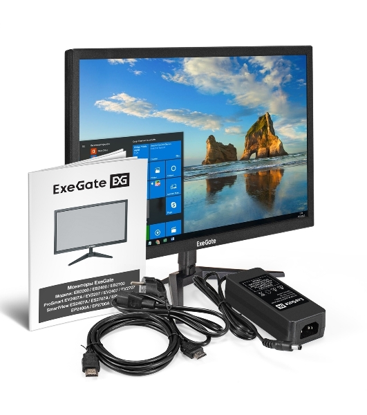 Монитор 23.8' ExeGate EB2400 TN+film 1920x1080, 60 Гц, 5 мс, 16:9, 200 кд/м2, 1xHDMI, 1xVGA, черный