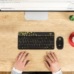 Комплект клавиатура+мышь Logitech MK240 Nano беспроводной, USB, 1000 DPI, чёрный, фото16