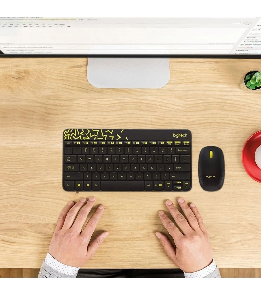 Комплект клавиатура+мышь Logitech MK240 Nano беспроводной, USB, 1000 DPI, чёрный