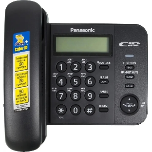 Телефон проводной Panasonic KX-TS2356RUB черный АОН,Caller ID,ЖКД,блокировка набора,выключение микрофона