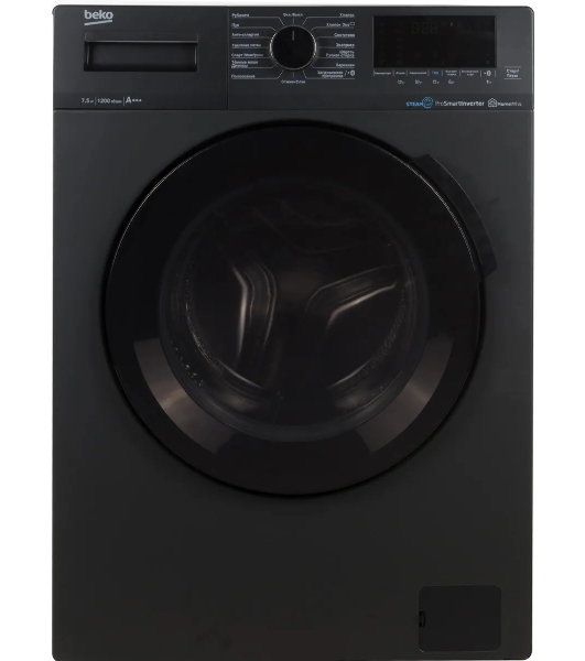 Стиральная машина Beko WSPE7H616A темно-серый, загрузка фронтальная 7,5 кг, 1200 об/мин., класс: А
