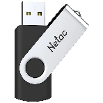 Флешка USB Netac U505 (NT03U505N-008G-20BK), 8Gb, USB 2.0, R/W 70/30, черный/серебристый, фото 1
