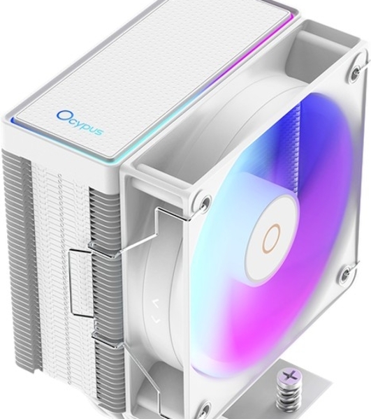 Кулер для процессора Ocypus Gaммa A40 WH ARGB Digital, 100мм ARGB FAN, Top Display Panel, 4 HEAT PIPES, 4-PIN PWM, 600-2400 RPM, 29.5DBA, HYDRO BEARING, LGA115X/1200/1700/18XX, AM4/AM5