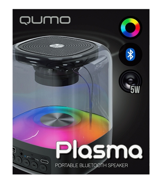 Акустическая система QUMO Plasma ВТ 0082 5 ВТ объемное звучание RGb подсветка