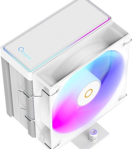 Кулер для процессора Ocypus Gaммa A40 WH ARGB Digital, 100мм ARGB FAN, Top Display Panel, 4 HEAT PIPES, 4-PIN PWM, 600-2400 RPM, 29.5DBA, HYDRO BEARING, LGA115X/1200/1700/18XX, AM4/AM5