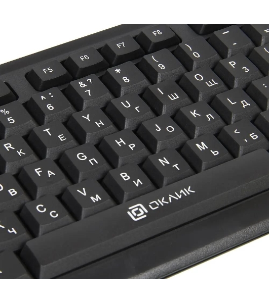 Комплект клавиатура+мышь Oklick 230M беспроводной, USB, 1000 DPI, чёрный