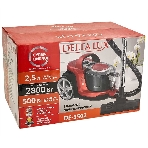 Пылесос Delta LUX DE-3502 красный, 500/2800 Вт, уборка сухая, пылесборник контейнер 2,5 л, фото2