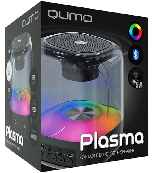 Акустическая система QUMO Plasma ВТ 0082 5 ВТ объемное звучание RGb подсветка