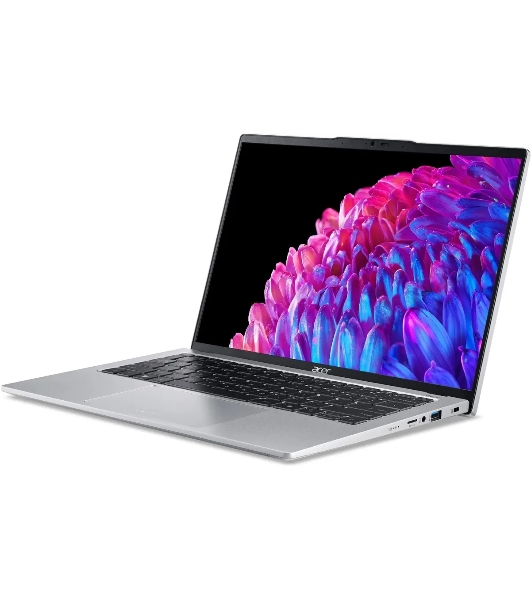 Ноутбук Acer Swift Go 14 SFG14-73-70EH серебристый NX.KSGCD.002 Core Ultra 7 155H 16Gb SSD 1Tb Intel Arc 14' OLED 2.8K (2880x1800) Windows 11 Home WiFi BT Cam