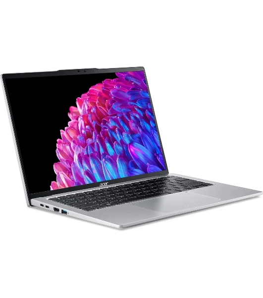 Ноутбук Acer Swift Go 14 SFG14-73-70EH серебристый NX.KSGCD.002 Core Ultra 7 155H 16Gb SSD 1Tb Intel Arc 14' OLED 2.8K (2880x1800) Windows 11 Home WiFi BT Cam