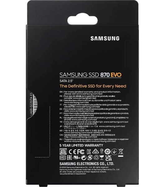 Жесткий диск SSD SAMSUNG SATA2.5' 1TB 6GB/S 870 EVO MZ-77E1T0B/AM