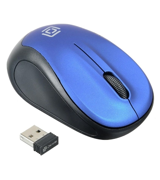 Мышь беспроводная Oklick 665MW черный/синий, 1000 dpi, радиоканал, USB, кнопки - 3