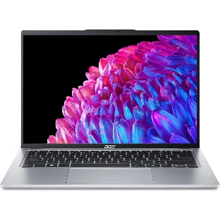 Ноутбук Acer Swift Go 14 SFG14-73-70EH серебристый NX.KSGCD.002 Core Ultra 7 155H 16Gb SSD 1Tb Intel Arc 14' OLED 2.8K (2880x1800) Windows 11 Home WiFi BT Cam