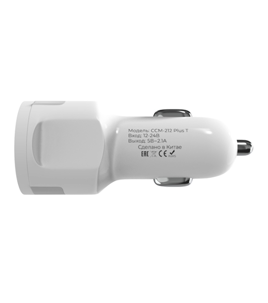 Автомобильное зарядное устройство Maxvi CCM-212 Plus T белый 2.1A