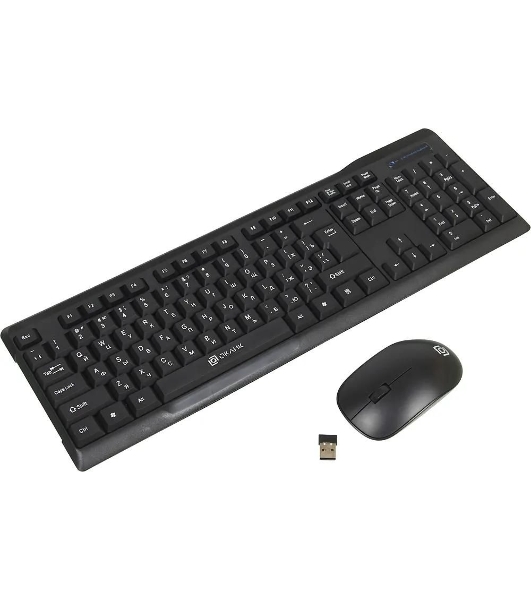 Комплект клавиатура+мышь Oklick 230M беспроводной, USB, 1000 DPI, чёрный