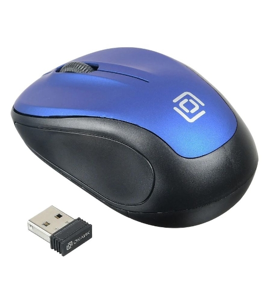 Мышь беспроводная Oklick 665MW черный/синий, 1000 dpi, радиоканал, USB, кнопки - 3