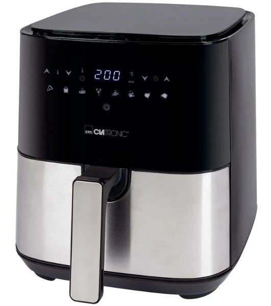 Аэрофритюрница Clatronic FR 3782 H черный/серебристый, 1450 Вт, 5 л, сенсор, 8 программ