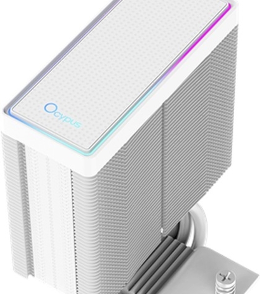 Кулер для процессора Ocypus Gaммa A40 WH ARGB Digital, 100мм ARGB FAN, Top Display Panel, 4 HEAT PIPES, 4-PIN PWM, 600-2400 RPM, 29.5DBA, HYDRO BEARING, LGA115X/1200/1700/18XX, AM4/AM5
