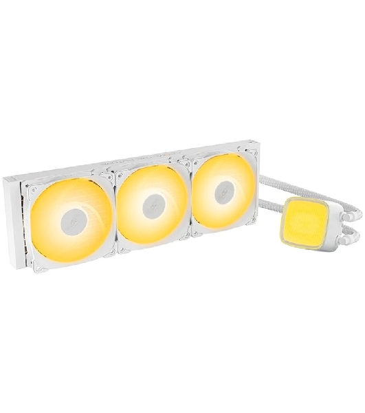 Система жидкостного охлаждения Water Cooling System Geometric Future Eskimo Pro 360 (240W, 360мм, ARGb, белый/Fans: 3x120мм, 80.81CFM, 34.2dBA, 2000RPM/Pump height 54мм, 3200RPM, Rad thickness 27мм/S: 1851, 1700, 1200, 115X, 2011, 2066, AM5, AM4)