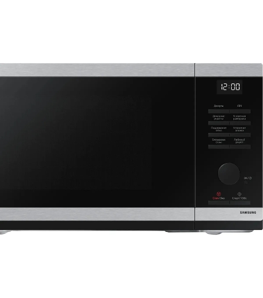 Микроволновая печь Samsung MS23DG4504ATBW нержавеющая сталь/черный, 23 л, 800 Вт, переключатели - сенсор, поворотный механизм