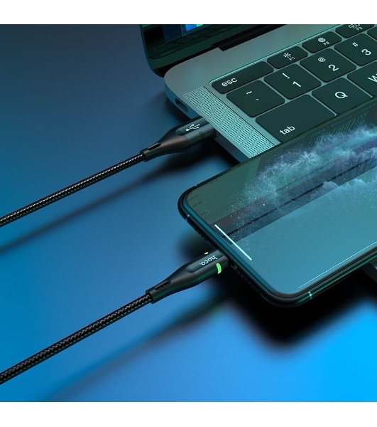 Кабель Hoco U93 Shadow iP USB (m)-Lightning (m) 1.2м черный коробка