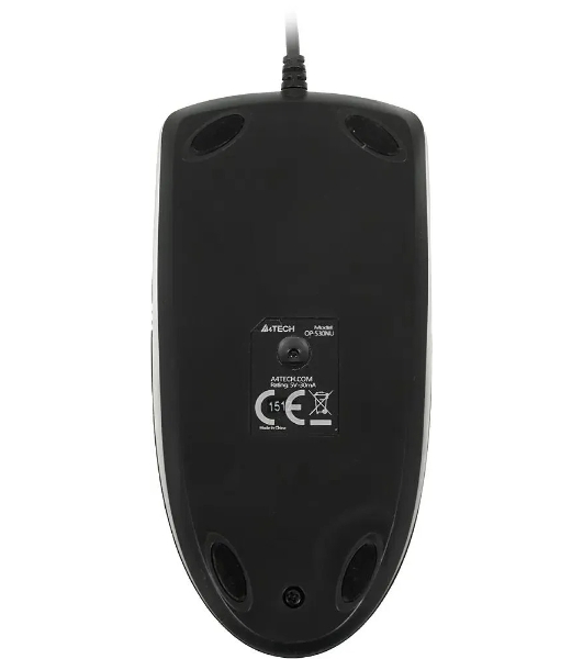 Мышь проводная A4Tech OP-530NU черный, 1200 dpi, USB, кнопки - 3