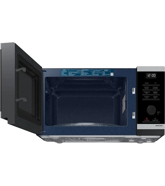 Микроволновая печь Samsung MS23DG4504ATBW нержавеющая сталь/черный, 23 л, 800 Вт, переключатели - сенсор, поворотный механизм