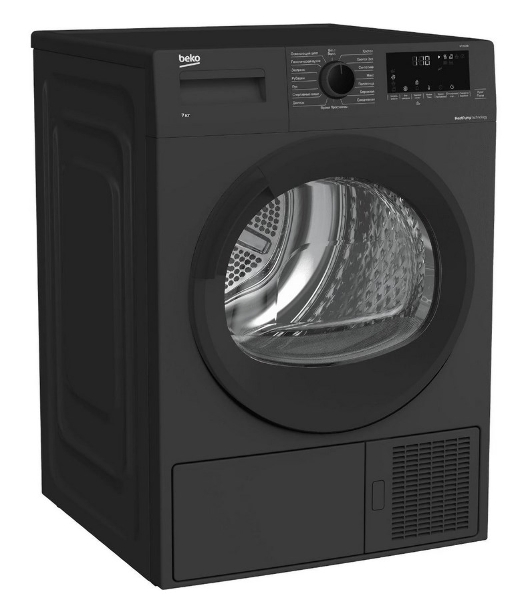 Сушильная машина Beko DF7412Gb черный, 8 кг, сушка - тепловой насос, программ - 15, 59.7 x 84.6 x 53.7 см