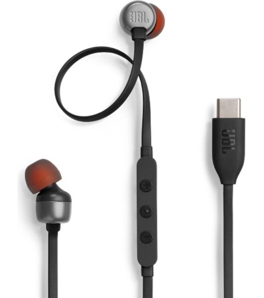 Проводные наушники JBL Tune 310C черный, внутриканальные, USB Type-C