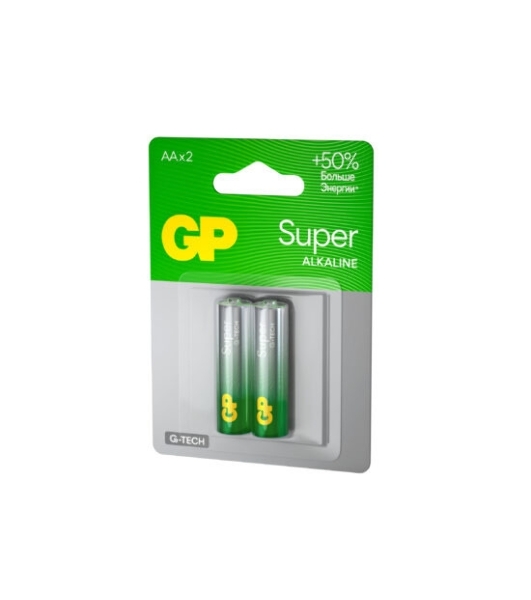 Алкалиновые батарейки GP Super Alkaline G-Tech 15А АA - 2 шт. на блистере