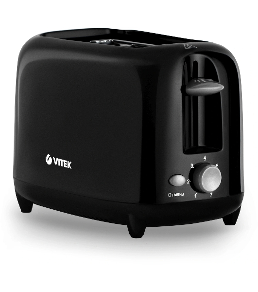 Тостер Vitek Illusion VT-1573 черный, 700 Вт, 2 слота