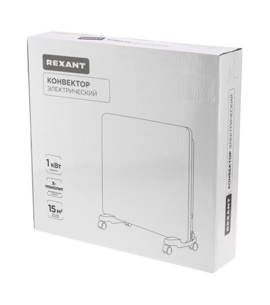 Конвектор электрический Rexant белый, 1000 Вт, 15 м2, электронный термостат
