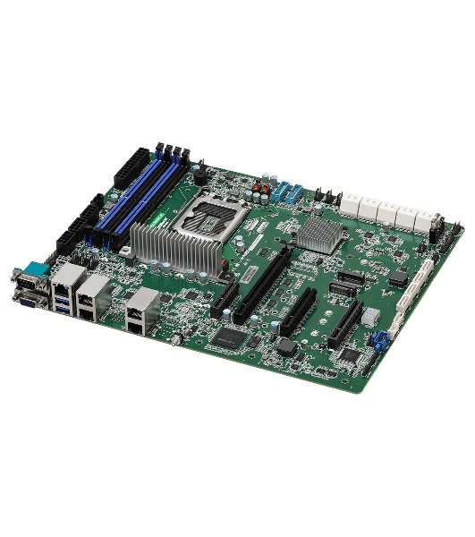 Материнская плата серверная ASRock EC266D4-4L, LGA1700, Intel C266, 4xDDR5 (ECC), 14xSATA, 2xM.2, 1xPCIe 5.0 x16, 1xPCIe 5.0 x8, 1xPCIe 4.0 x4, 1xVGA, 5x1Gb LAN (вкл. IPMI), 2xUSB-A 5Gbps, 1xCOM, ATX
