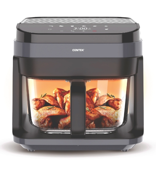 Аэрогриль Centek CT-3101 черный, 1350 Вт, 5.5 л, сенсор, 7 программ