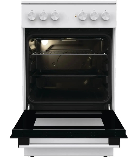 Плита электрическая Gorenje GEC5A12WG-B белый, конфорок 4 электрических, духовка 68 л, 50 см x 85 см x 59.4 см (без крышки)