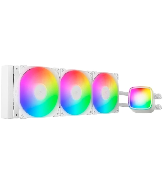 Система жидкостного охлаждения Water Cooling System Geometric Future Eskimo Pro 360 (240W, 360мм, ARGb, белый/Fans: 3x120мм, 80.81CFM, 34.2dBA, 2000RPM/Pump height 54мм, 3200RPM, Rad thickness 27мм/S: 1851, 1700, 1200, 115X, 2011, 2066, AM5, AM4)