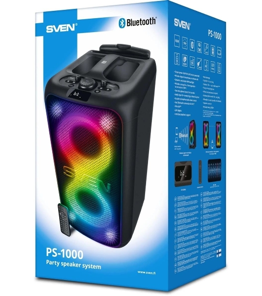 Колонка портативная SVEN АС PS-1000 черный 160W 1.0 BT/3.5Jack 8000mAh