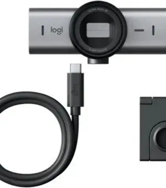 Веб-камера Logitech MX Brio 3840x2160, 30 кадр/с, USB Type-C, микрофон (2 шт, шумоподавление), автоматическая фокусировка, автоосвещение, HDR, шторка приватности, слежение за лицом, универсальное крепление, серебристый