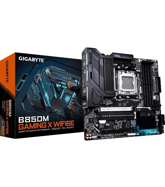 Материнская плата MSI B850M GAMING WIFI6E, AM5, AMD B850, 2xDDR5, 4xSATA, 2xM.2 (PCIe 5.0/4.0), 1xPCIe 4.0 x16, 1xPCIe x1, 1xHDMI, 1xDP, 1x2.5Gb LAN, Wi-Fi 6E, Bluetooth 5.3, 1xUSB-C 10Gbps, 3xUSB-A 10Gbps, 3xUSB-A 5Gbps, 2xUSB-A 2.0, 3x3.5 мм, 7.1, чёрный/серебристый, mATX