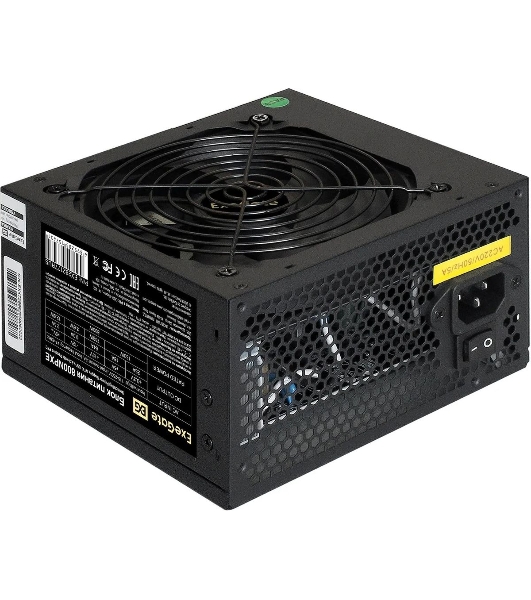 Блок питания ExeGate 800NPXE, 800W, (ATX, PPFC, PC, 12cm fan, 24pin, (4+4)pin, 2xPCI-E, 5xSATA, 3xIDE, черный, кабель 220V в комплекте 1,8м)
