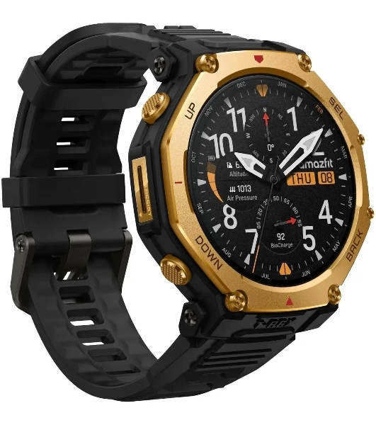 Умные часы Amazfit T-Rex 3 Pro A2549, 1.32' AMOLED, Wi-Fi, Bluetooth, 10ATM, золотистый / черный