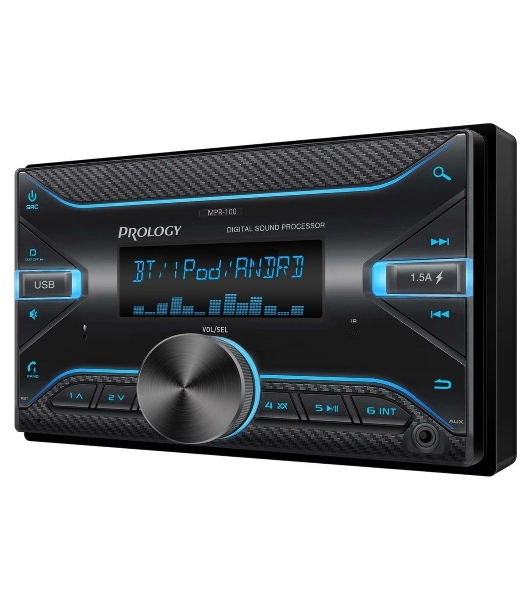 Автомагнитола Prology MPR-100, 2 DIN, Bluetooth, USB Type-A, AUX, пульт ДУ